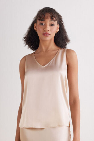 Silk V-Neck Tank Top