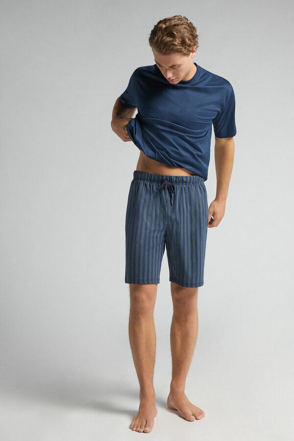 Stripe Print Cotton Shorts Stripe Print Cotton Shorts