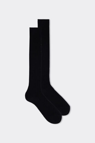 Tall Ribbed Egyptian Cotton Socks