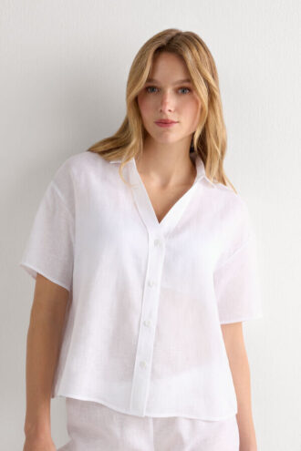 The Pure Linen Short Sleeve Shirt in Linen Fabric