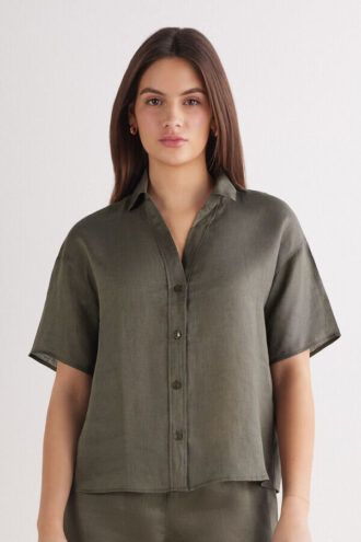 The Pure Linen Short Sleeve Shirt in Linen Fabric