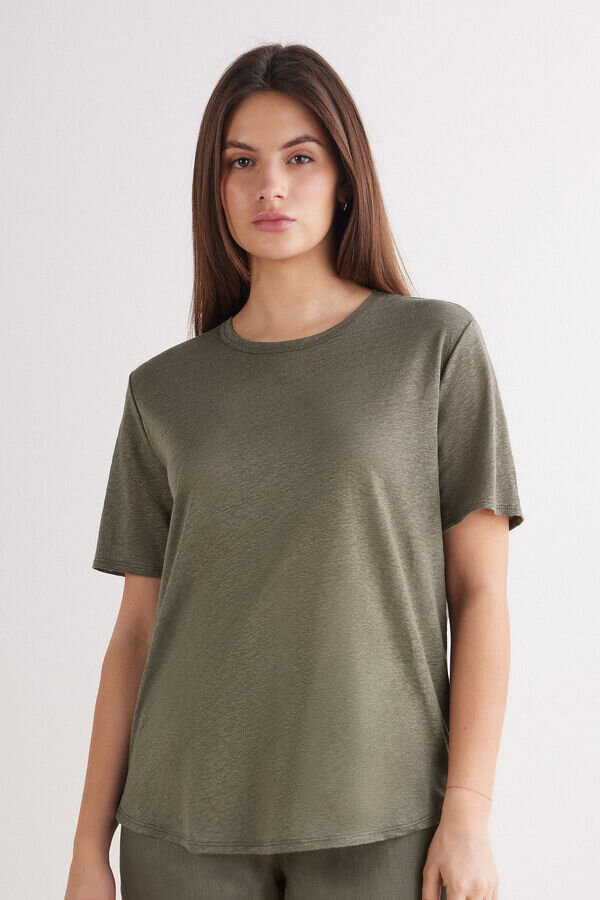 The Pure Linen Short Sleeve Top in Linen The Pure Linen Short Sleeve Top in Linen