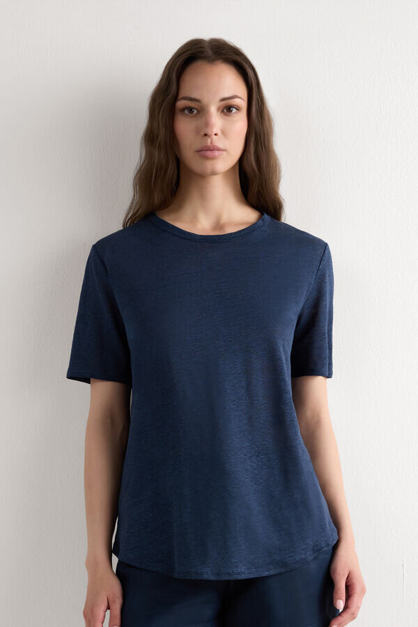 The Pure Linen Short Sleeve Top in Linen The Pure Linen Short Sleeve Top in Linen