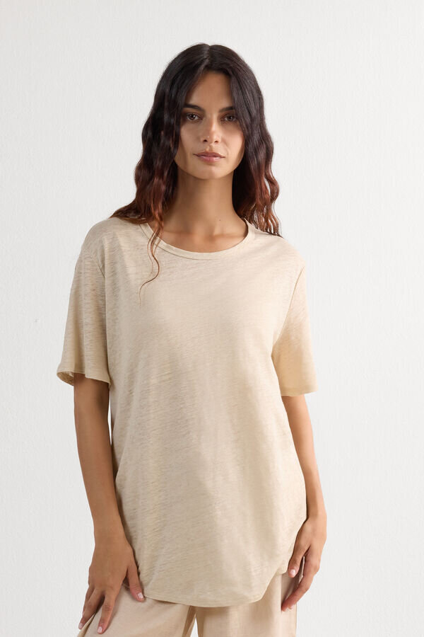 The Pure Linen Short Sleeve Top in Linen The Pure Linen Short Sleeve Top in Linen