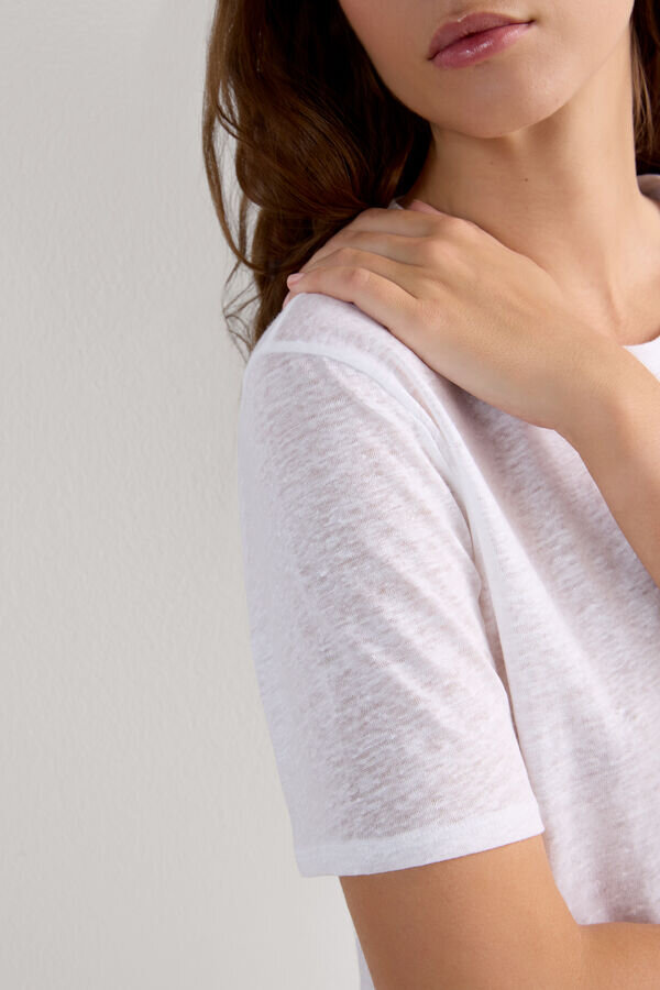 The Pure Linen Short Sleeve Top in Linen The Pure Linen Short Sleeve Top in Linen