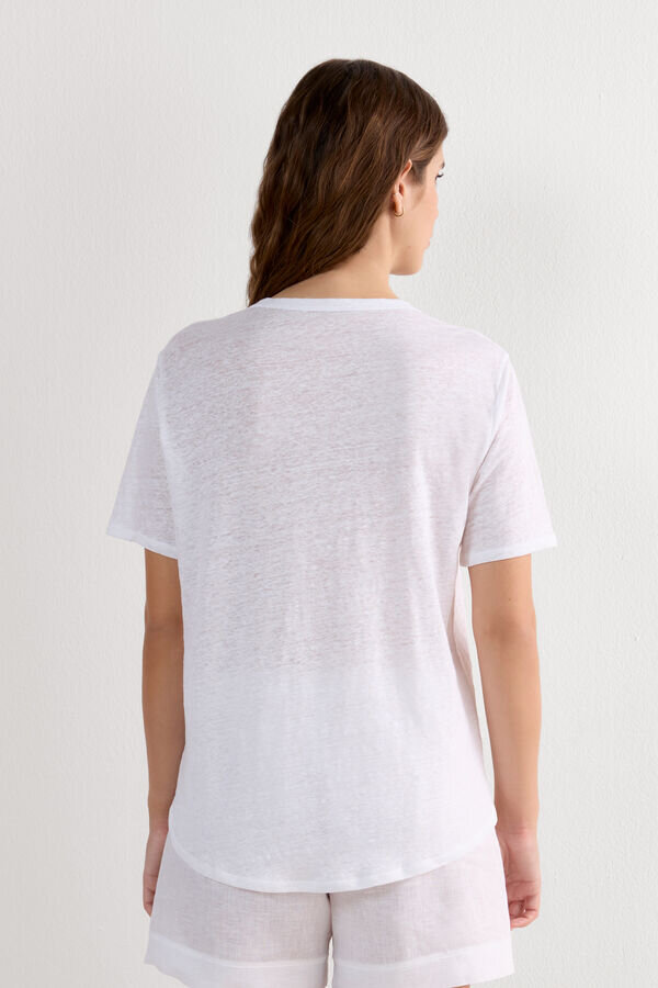 The Pure Linen Short Sleeve Top in Linen The Pure Linen Short Sleeve Top in Linen