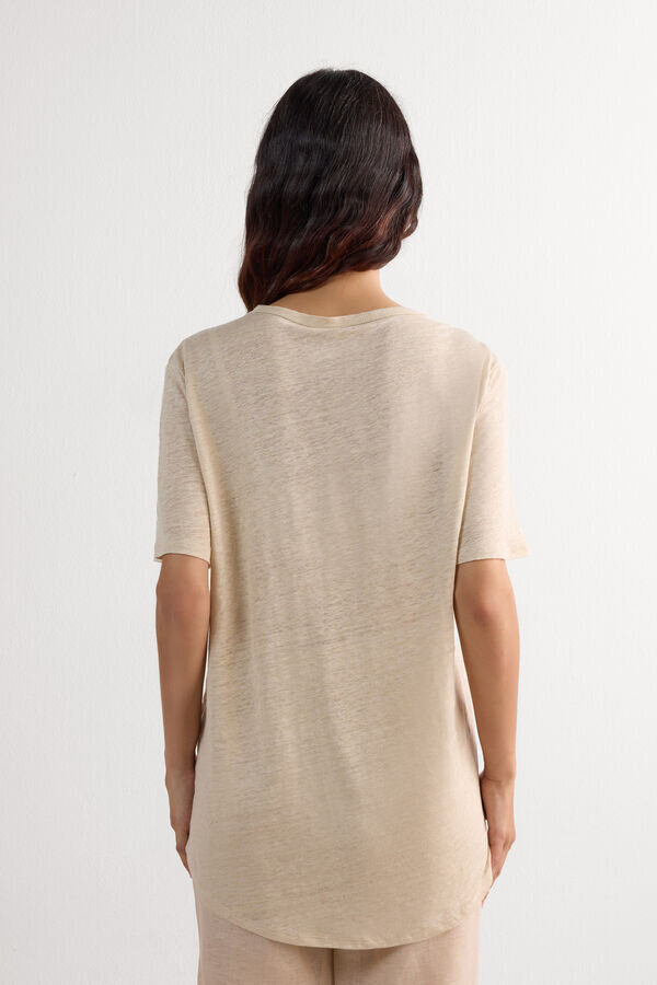 The Pure Linen Short Sleeve Top in Linen The Pure Linen Short Sleeve Top in Linen