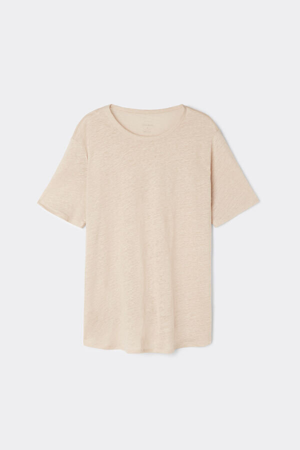 The Pure Linen Short Sleeve Top in Linen The Pure Linen Short Sleeve Top in Linen