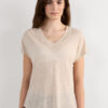 The Pure Linen Short Sleeve V-Neck Top in Linen The Pure Linen Short Sleeve V-Neck Top in Linen