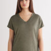 The Pure Linen Short Sleeve V-Neck Top in Linen The Pure Linen Short Sleeve V-Neck Top in Linen