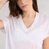 The Pure Linen Short Sleeve V-Neck Top in Linen The Pure Linen Short Sleeve V-Neck Top in Linen
