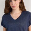 The Pure Linen Short Sleeve V-Neck Top in Linen The Pure Linen Short Sleeve V-Neck Top in Linen