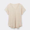 The Pure Linen Short Sleeve V-Neck Top in Linen The Pure Linen Short Sleeve V-Neck Top in Linen