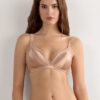 Tiziana Wireless Plunge Triangle Bra in Silk and Lace