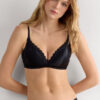 Tiziana Wireless Plunge Triangle Bra in Silk and Lace Tiziana Wireless Plunge Triangle Bra in Silk and Lace
