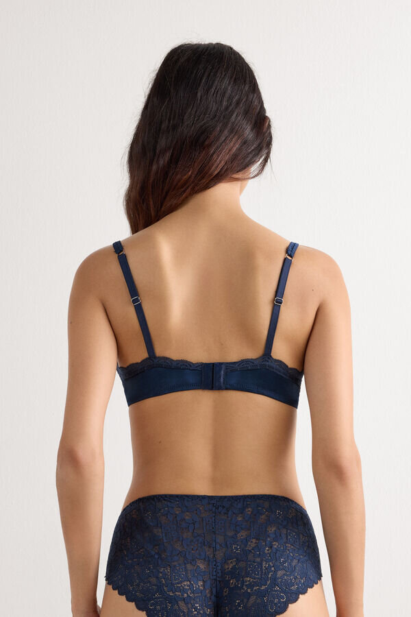 Tiziana Wireless Plunge Triangle Bra in Silk and Lace Tiziana Wireless Plunge Triangle Bra in Silk and Lace