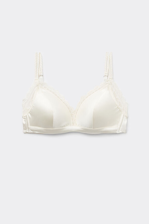 Tiziana Wireless Plunge Triangle Bra in Silk and Lace Tiziana Wireless Plunge Triangle Bra in Silk and Lace