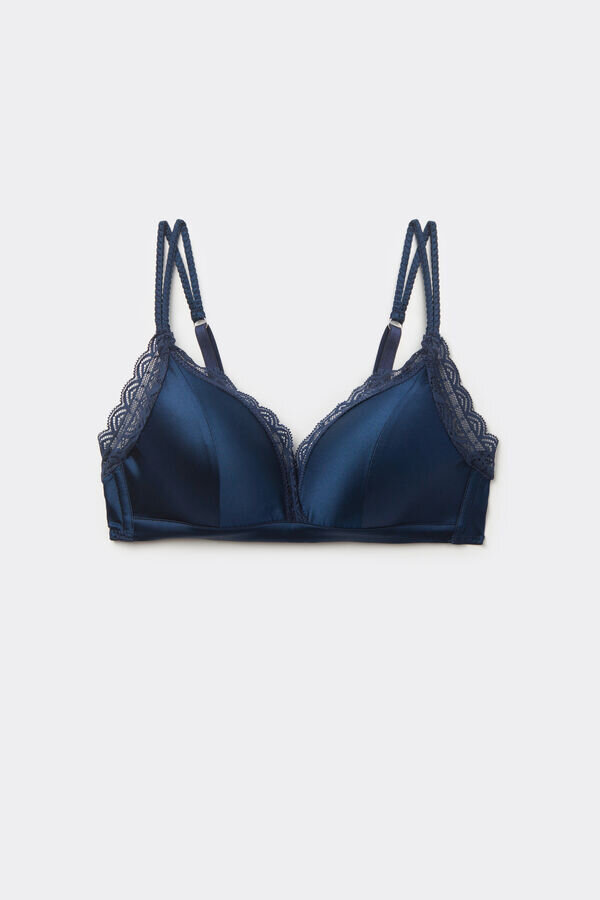 Tiziana Wireless Plunge Triangle Bra in Silk and Lace Tiziana Wireless Plunge Triangle Bra in Silk and Lace