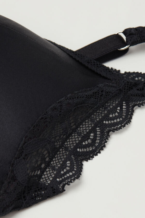 Tiziana Wireless Plunge Triangle Bra in Silk and Lace Tiziana Wireless Plunge Triangle Bra in Silk and Lace