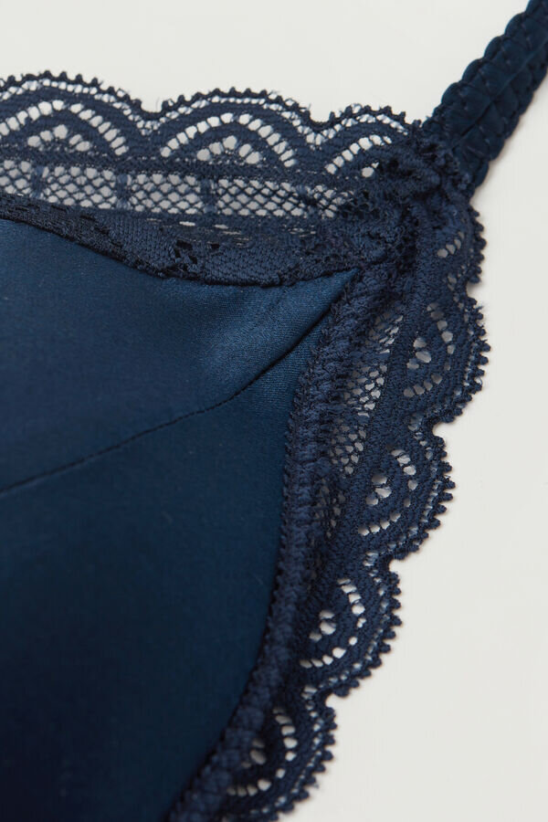 Tiziana Wireless Plunge Triangle Bra in Silk and Lace Tiziana Wireless Plunge Triangle Bra in Silk and Lace