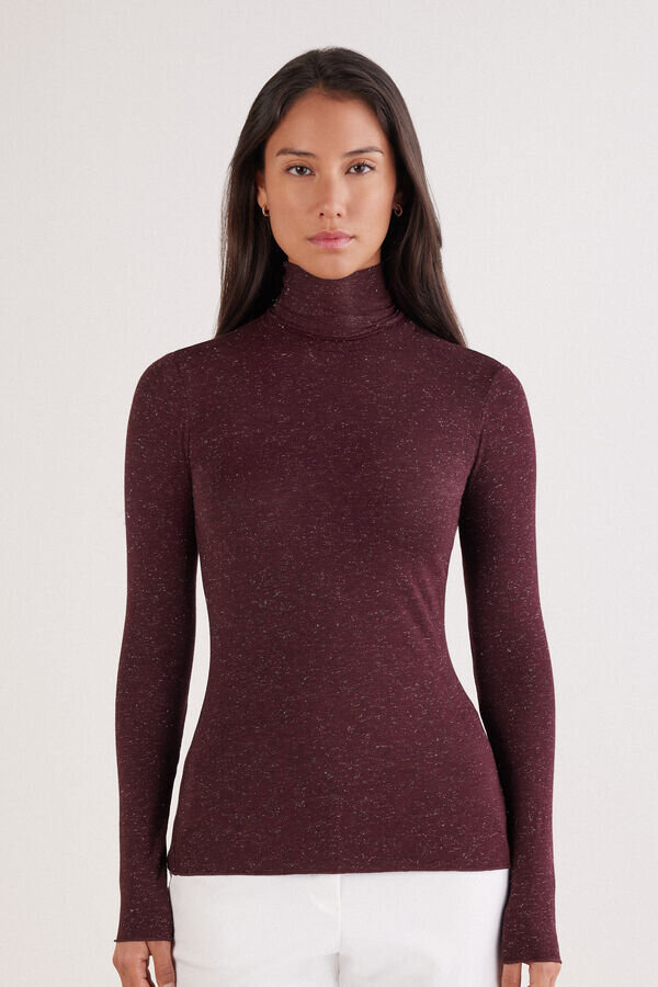 Turtleneck Top in Modal Light with Cashmere Lame Turtleneck Top in Modal Light with Cashmere Lame