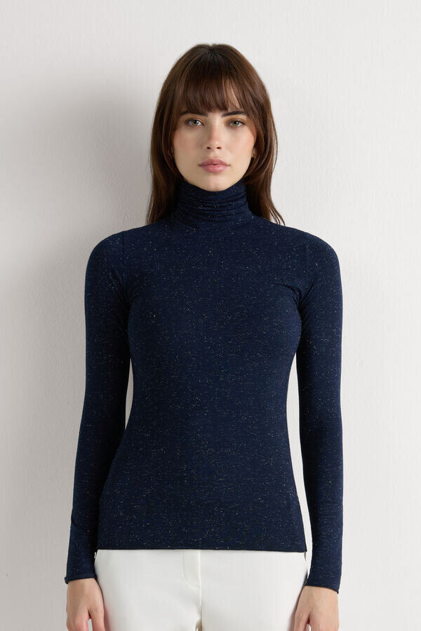Turtleneck Top in Modal Light with Cashmere Lame Turtleneck Top in Modal Light with Cashmere Lame