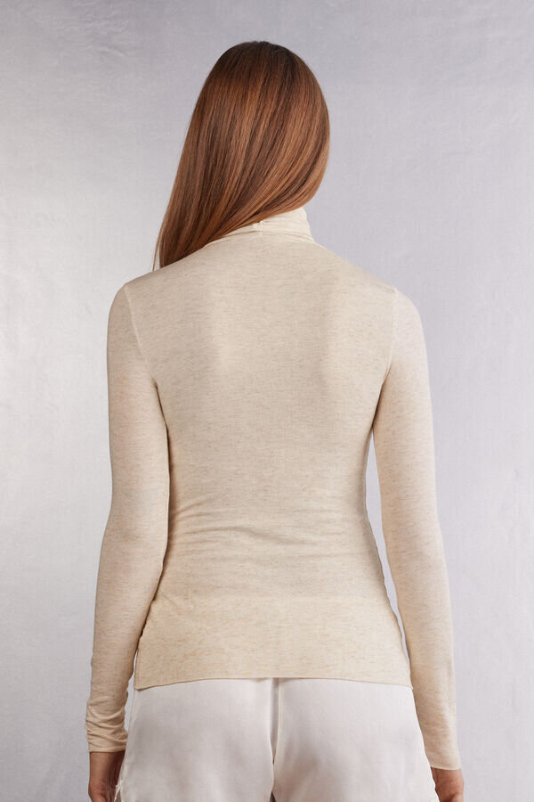Turtleneck Top in Modal Light with Cashmere Lame Turtleneck Top in Modal Light with Cashmere Lame
