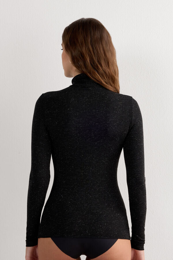 Turtleneck Top in Modal Light with Cashmere Lame Turtleneck Top in Modal Light with Cashmere Lame