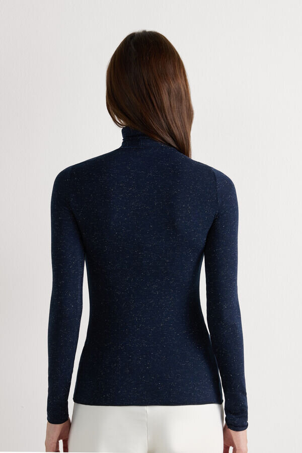 Turtleneck Top in Modal Light with Cashmere Lame Turtleneck Top in Modal Light with Cashmere Lame