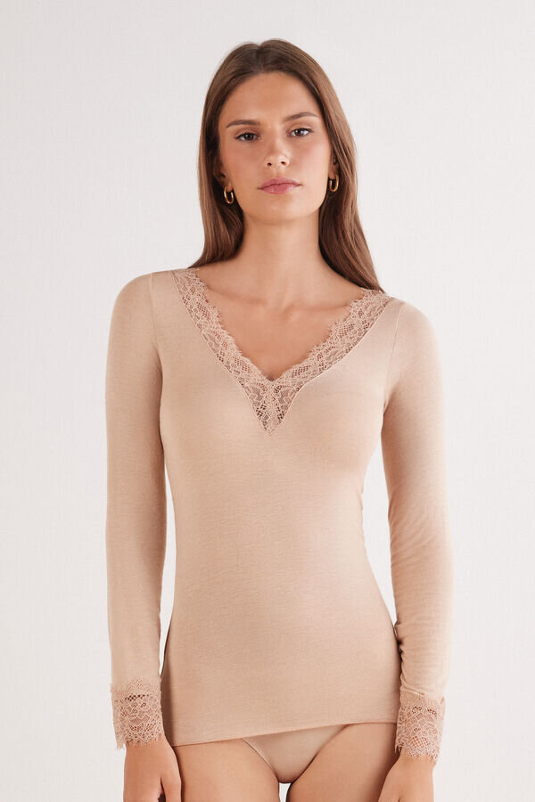 Ultralight Cashmere Lace Long Sleeve Shirt Ultralight Cashmere Lace Long Sleeve Shirt