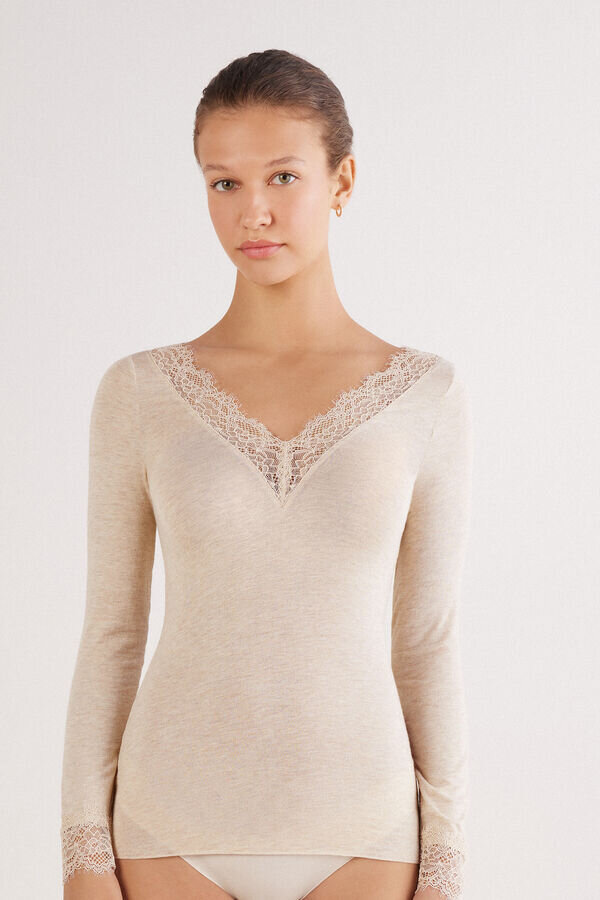Ultralight Cashmere Lace Long Sleeve Shirt Ultralight Cashmere Lace Long Sleeve Shirt