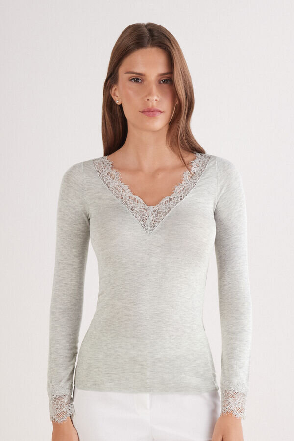 Ultralight Cashmere Lace Long Sleeve Shirt Ultralight Cashmere Lace Long Sleeve Shirt