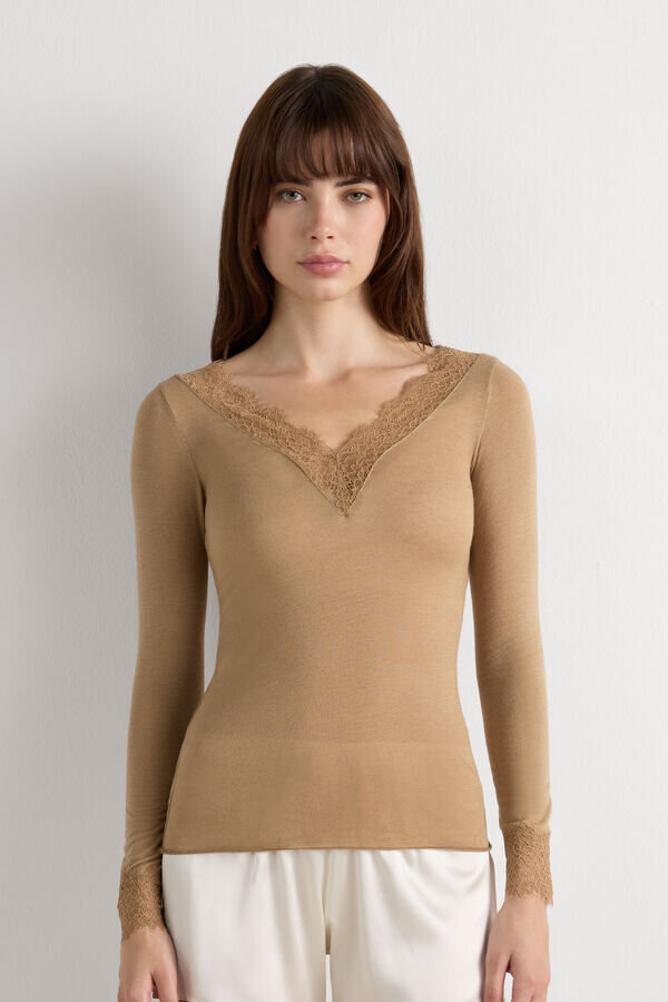 Ultralight Cashmere Lace Long Sleeve Shirt Ultralight Cashmere Lace Long Sleeve Shirt