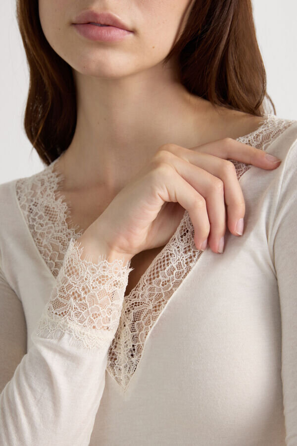 Ultralight Cashmere Lace Long Sleeve Shirt Ultralight Cashmere Lace Long Sleeve Shirt