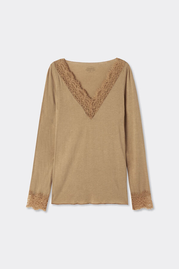 Ultralight Cashmere Lace Long Sleeve Shirt Ultralight Cashmere Lace Long Sleeve Shirt