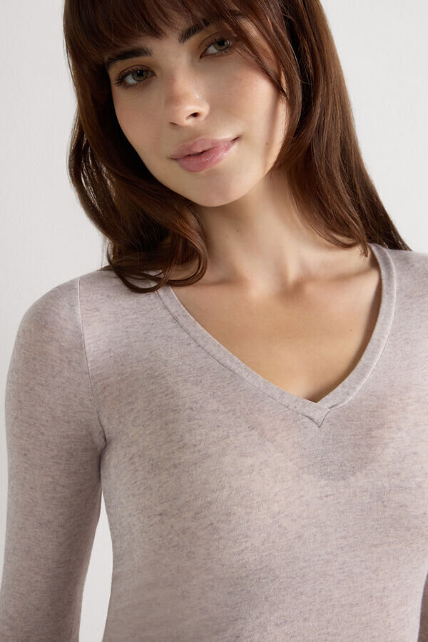 V-Neck Top in Modal Ultralight with Cashmere V-Neck Top in Modal Ultralight with Cashmere