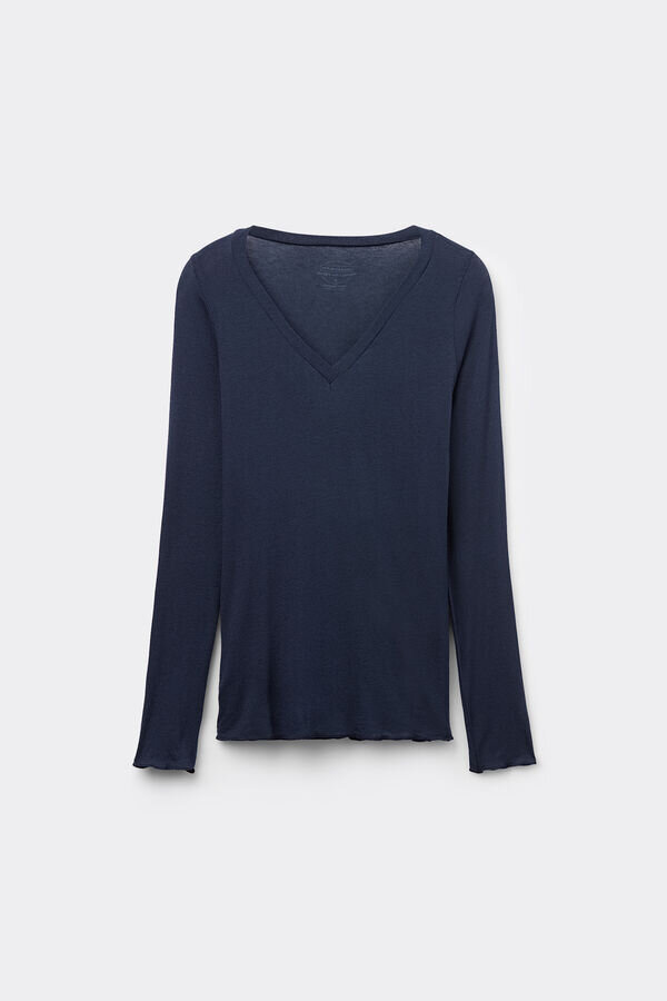 V-Neck Top in Modal Ultralight with Cashmere V-Neck Top in Modal Ultralight with Cashmere