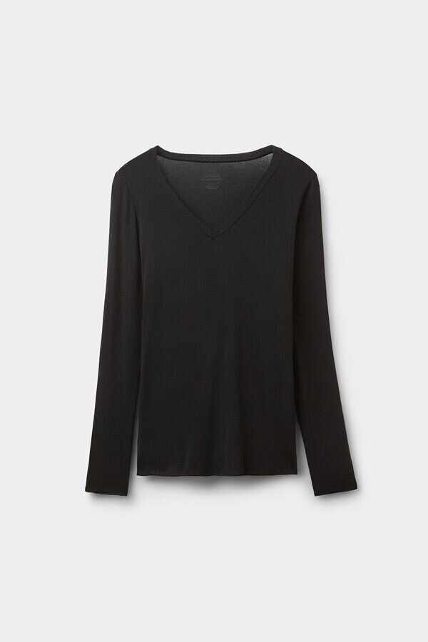 V-Neck Top in Modal Ultralight with Cashmere V-Neck Top in Modal Ultralight with Cashmere