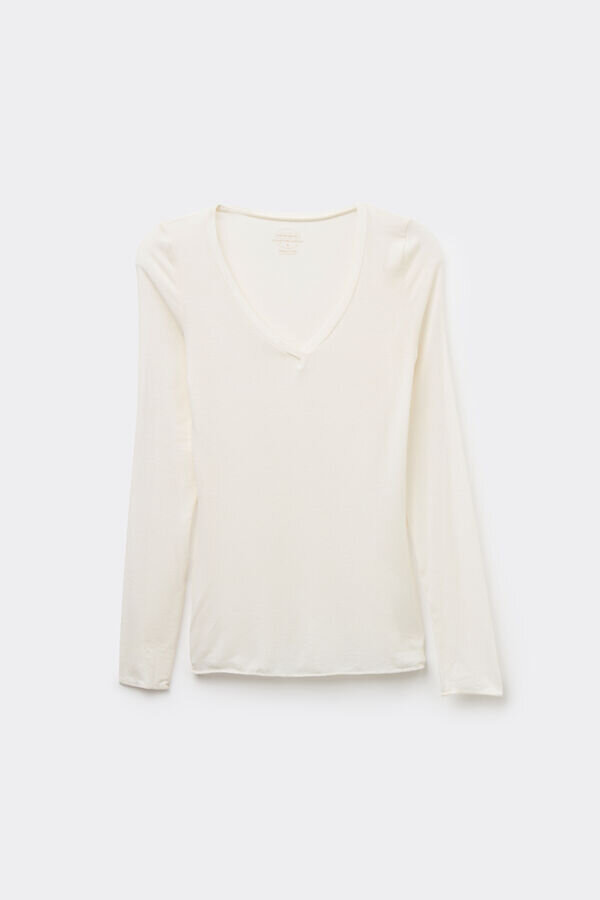 V-Neck Top in Modal Ultralight with Cashmere V-Neck Top in Modal Ultralight with Cashmere